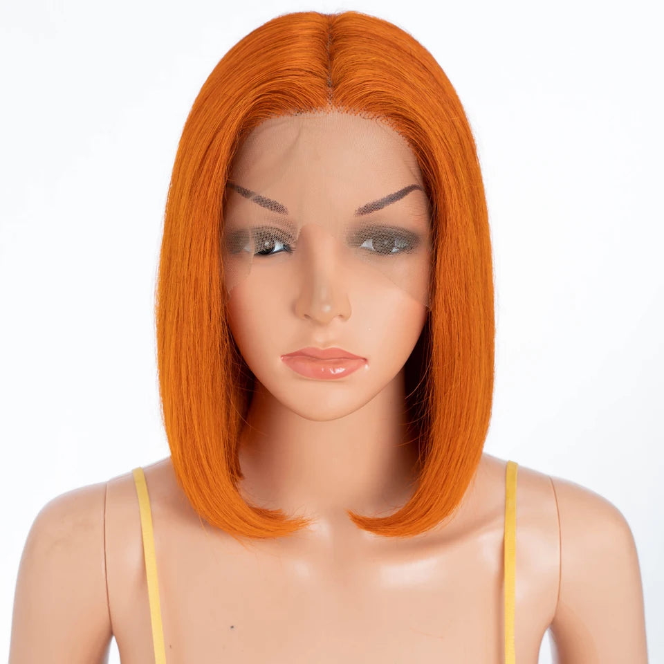 Brown Short Straight Bob  -  Chocolate Colored Lace Bob Wigs