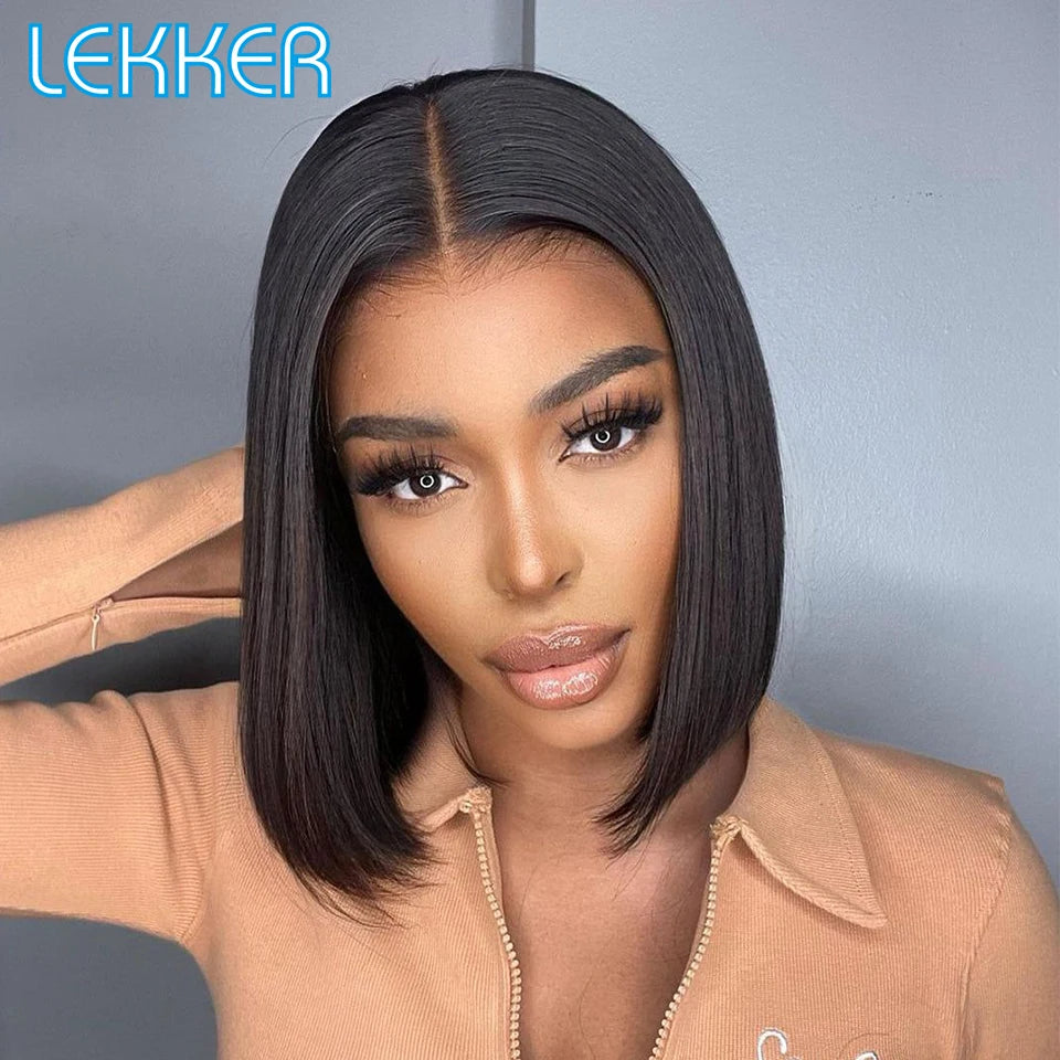 Brown Short Straight Bob  -  Chocolate Colored Lace Bob Wigs