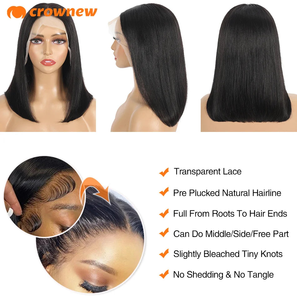 Human Hair Wigs - Straight with 13x4 Hd Lace Wig Human Hair Ready To Wear