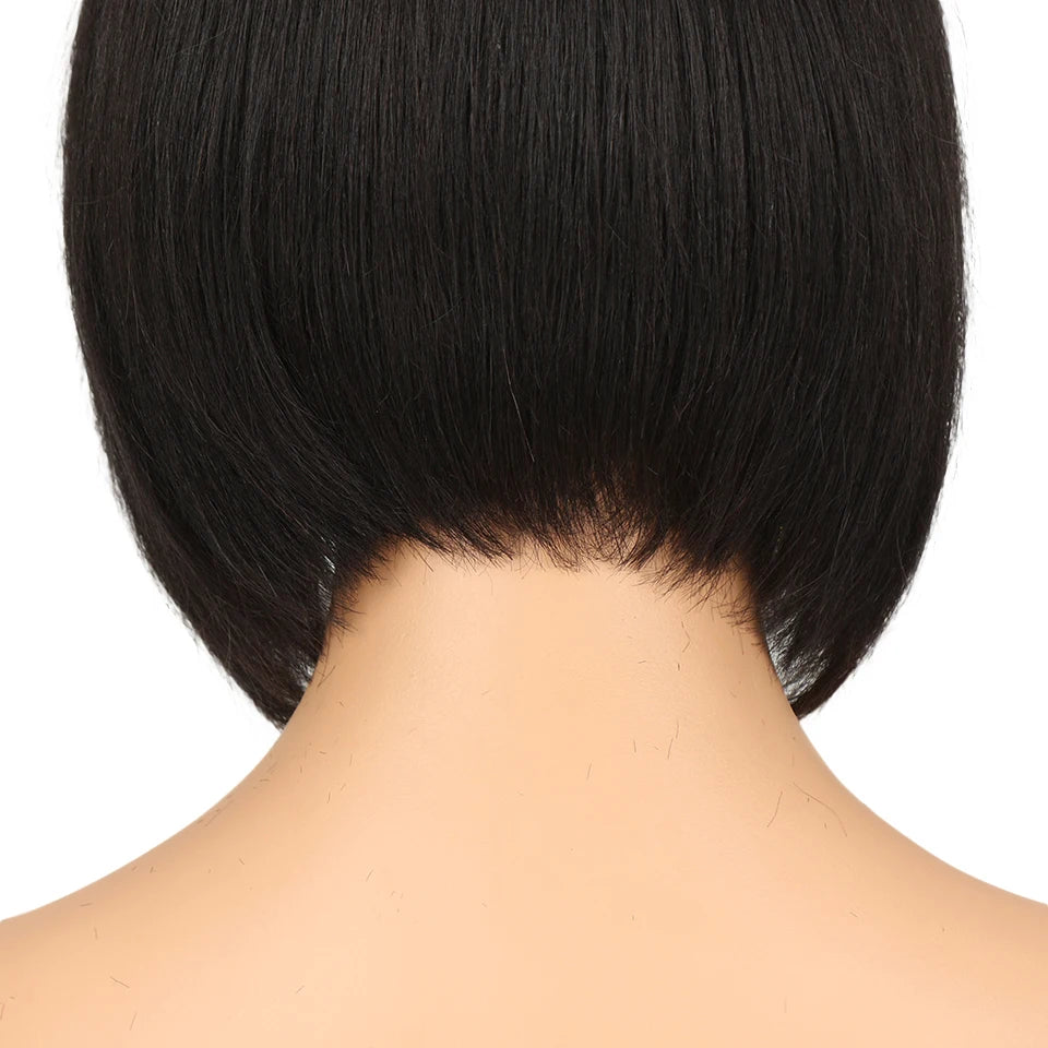 Sleek Short  Wigs with Natural Lace from Brazilian Hair and Ready To Wear