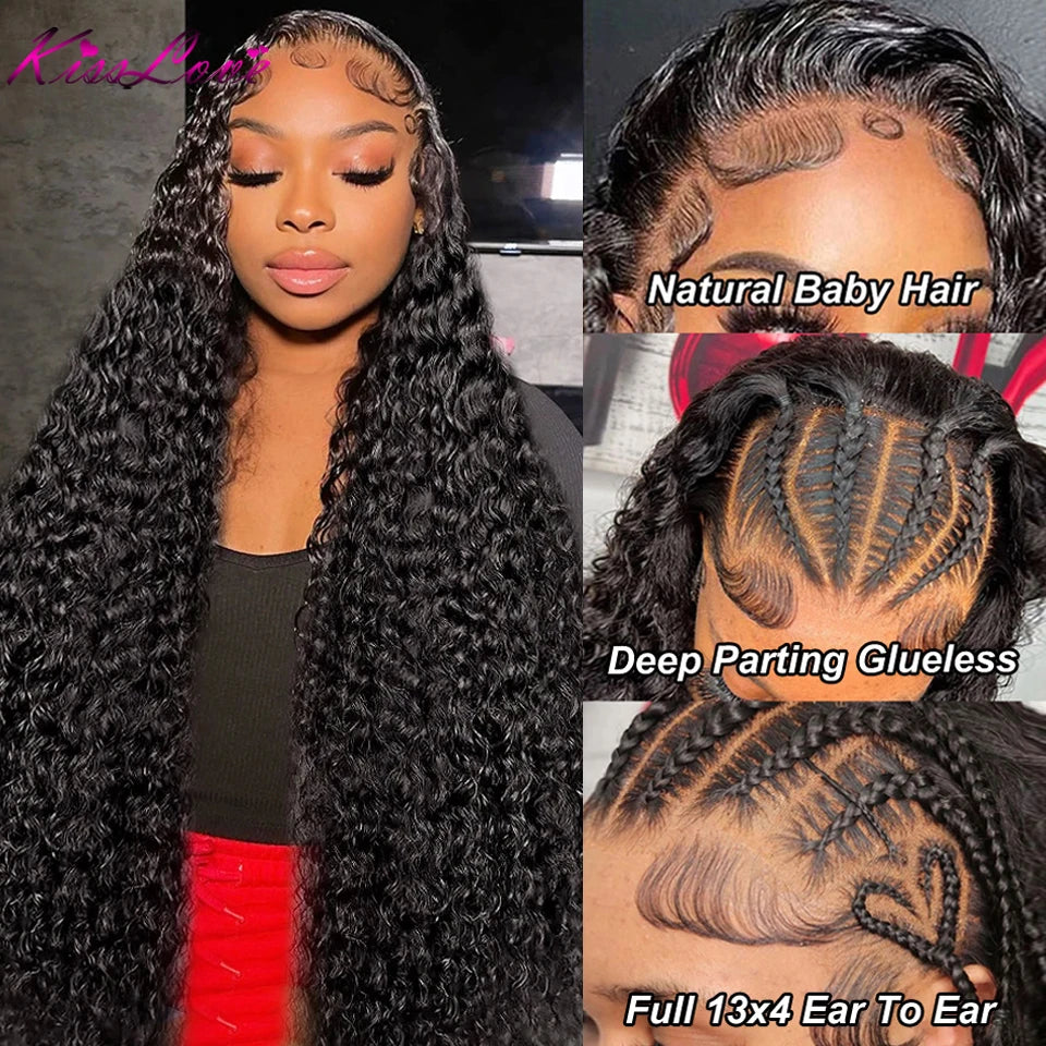 Deep Wave Wigs 13x6/13x4 HD Transparent Lace Front Human Hair Wigs 360 Lace Frontal Wig Human Hair Cury 5x5 HD Lace Closure Wigs