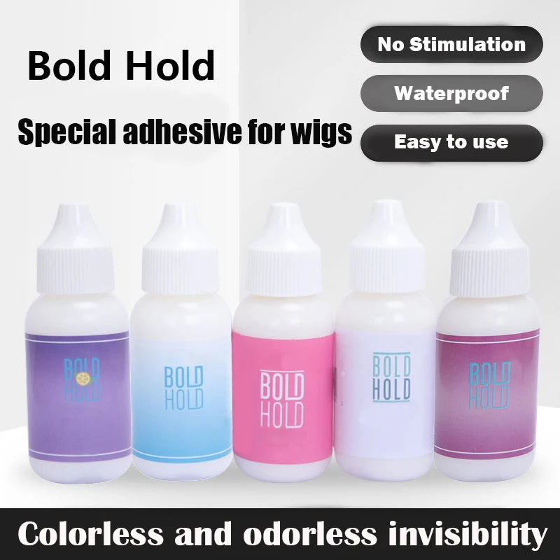 Wig Adhesive Bold Hold Lace Glue for Wigs Extreme Hold Hair Replacement Adhesive for Toupee Systems+HD Wig Caps Stocking Caps