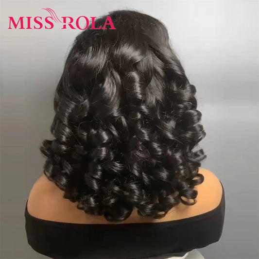 12A Remy 5X5＆13X4 Bouncy Curly Pixie Cut Lace Front