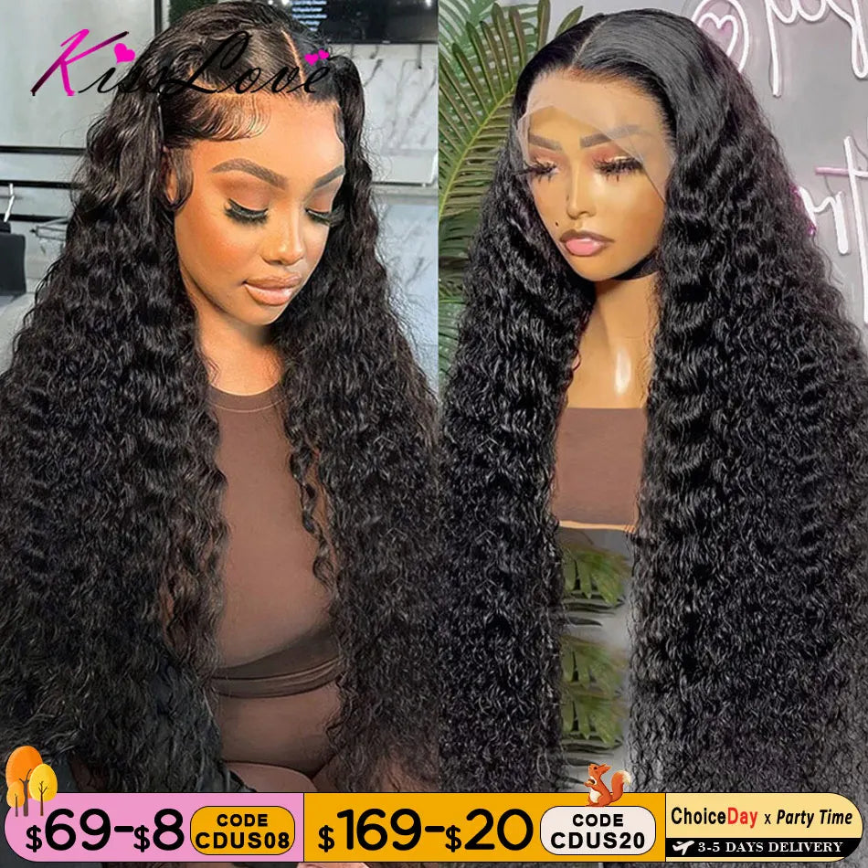 Deep Wave Wigs 13x6/13x4 HD Transparent Lace Front Human Hair Wigs 360 Lace Frontal Wig Human Hair Cury 5x5 HD Lace Closure Wigs