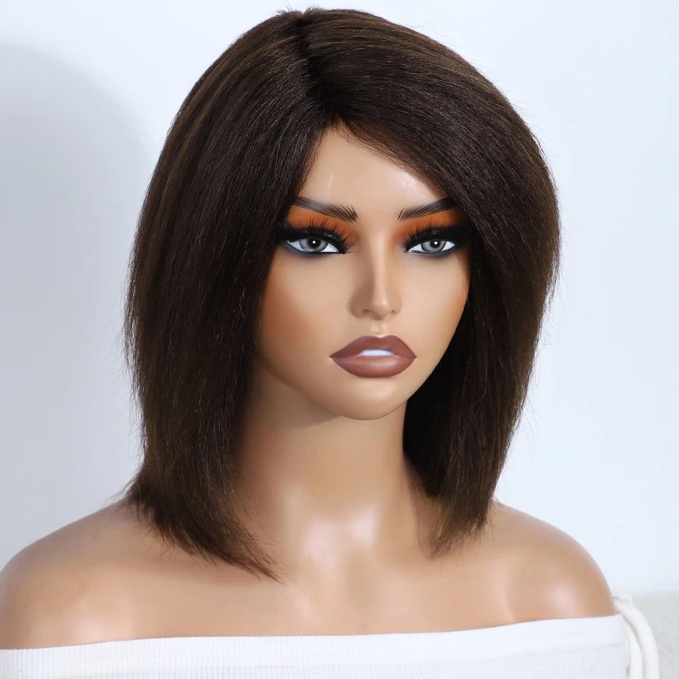 Short Kinky Straight Bob Glueless - Ready to Wear