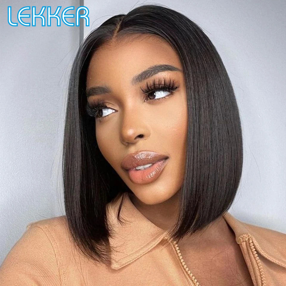 Brown Short Straight Bob  -  Chocolate Colored Lace Bob Wigs