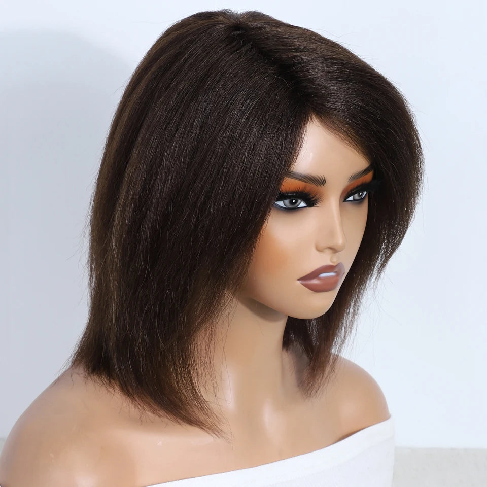 Short Kinky Straight Bob Glueless - Ready to Wear