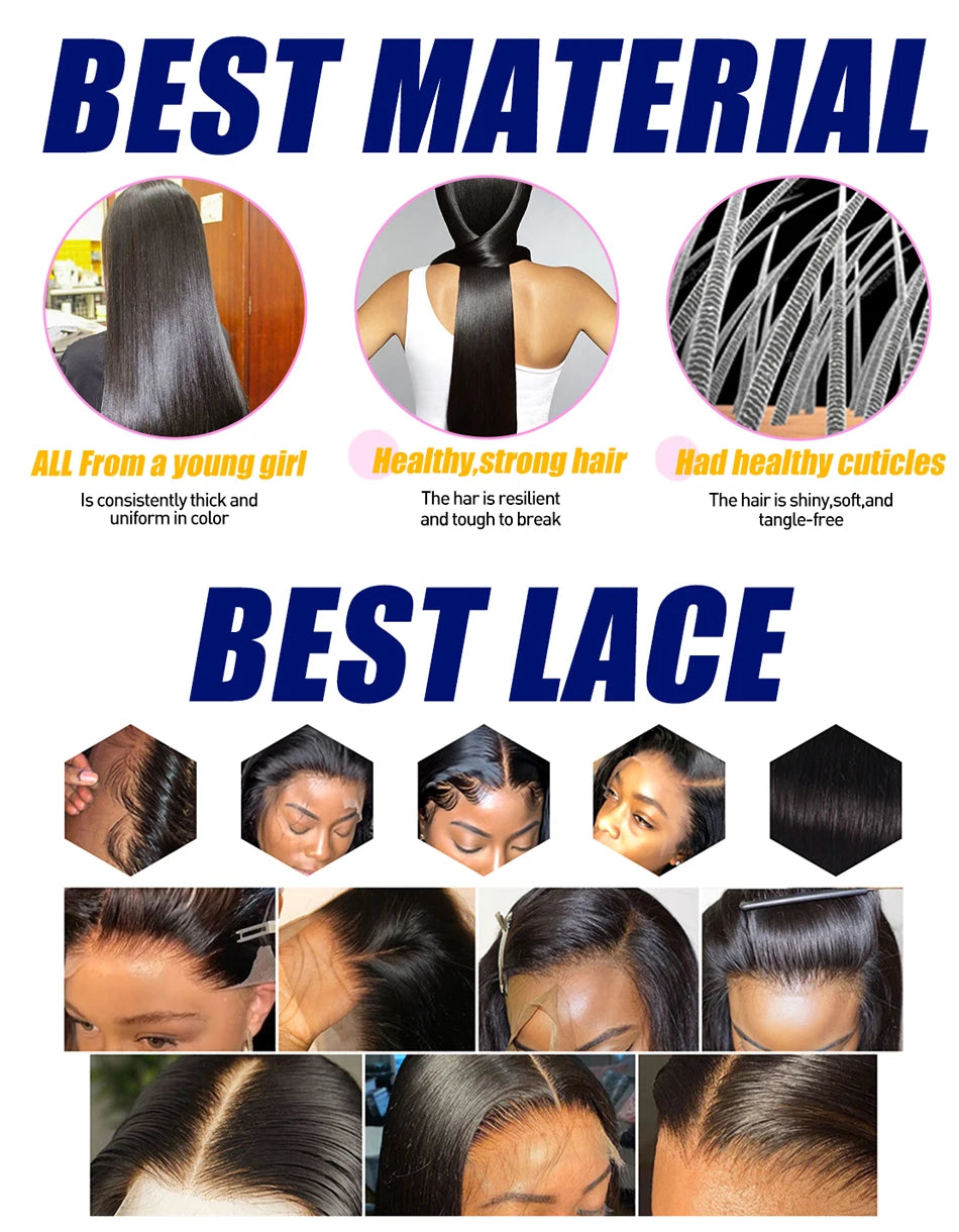 Human Hair Wigs - Straight with 13x4 Hd Lace Wig Human Hair Ready To Wear