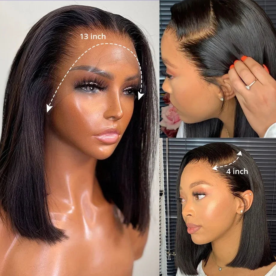 Bone Straight Bob Wig with Lace Frontal