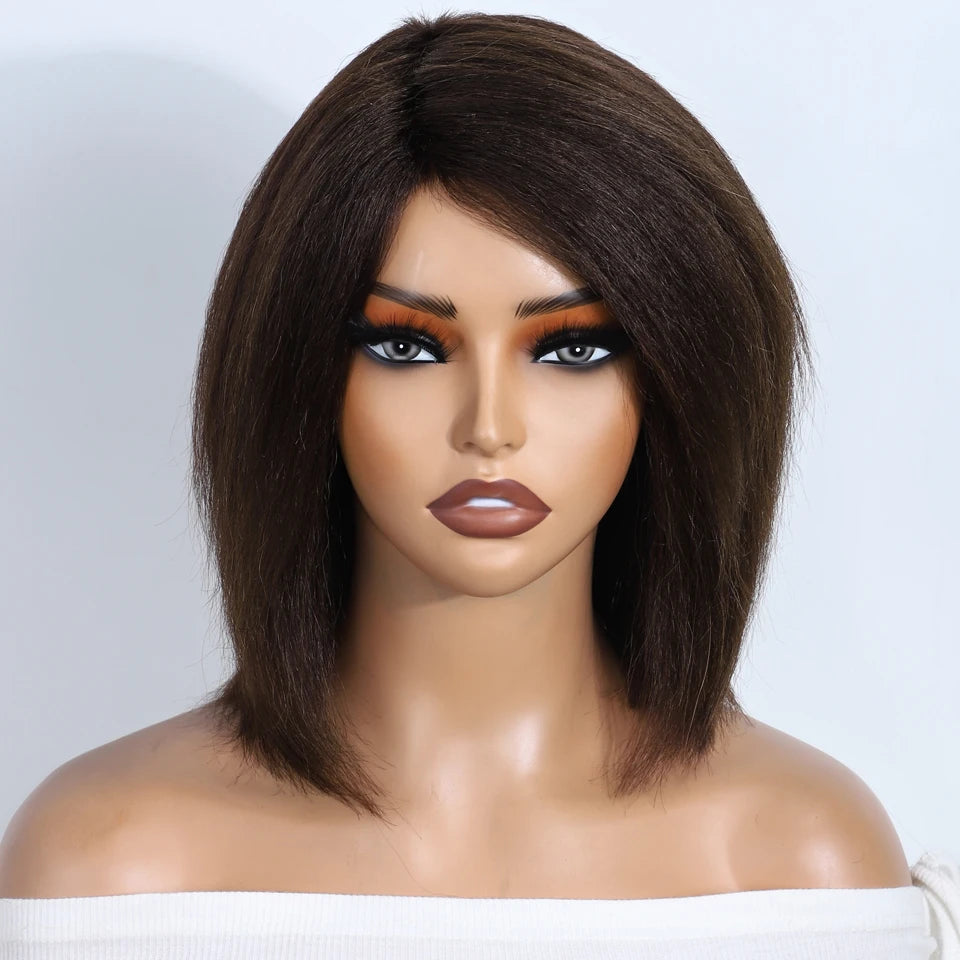 Short Kinky Straight Bob Glueless - Ready to Wear