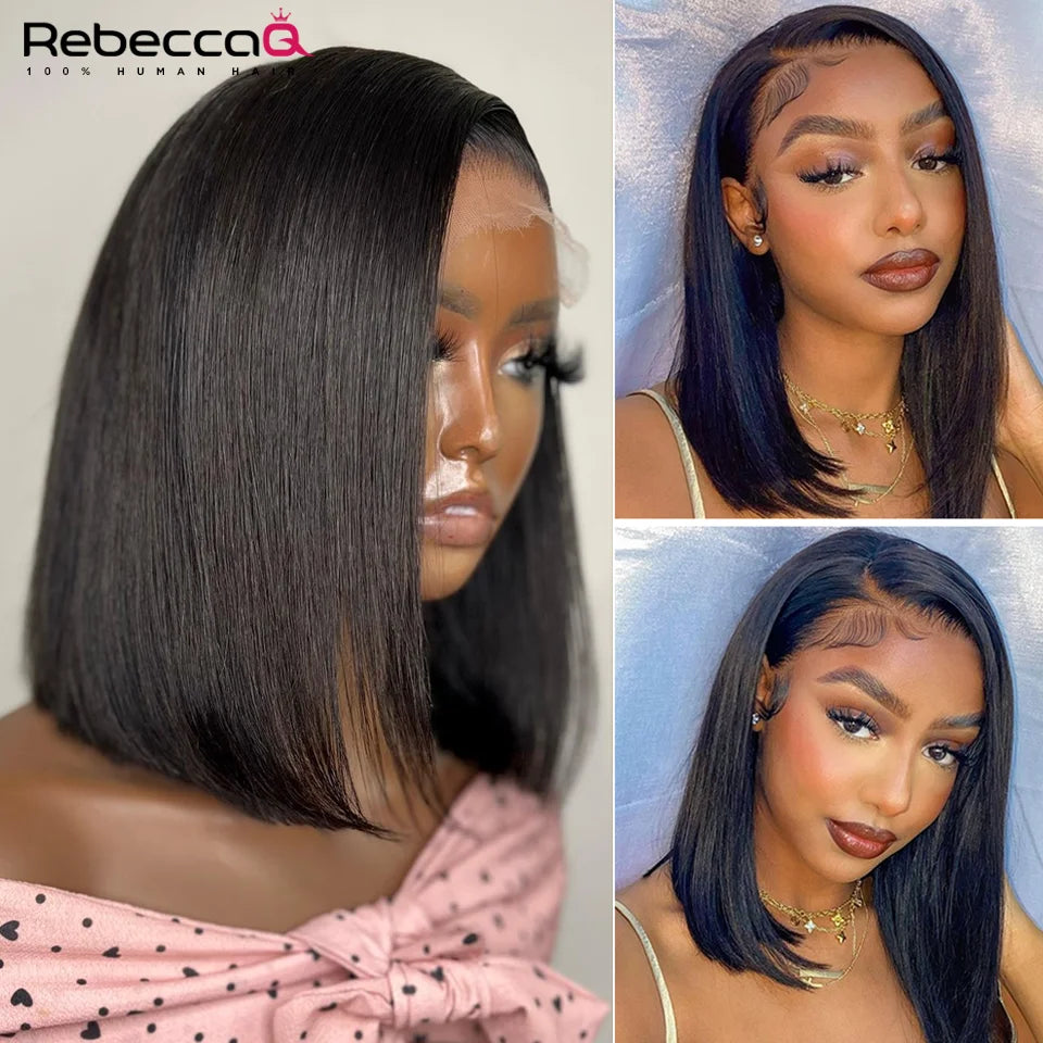 Bone Straight Bob Wig with Lace Frontal