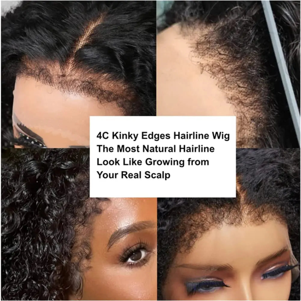 4C Kinky Edges Natural Hairline -  Glueless r Ready To Go