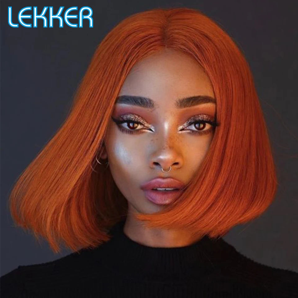 Brown Short Straight Bob  -  Chocolate Colored Lace Bob Wigs