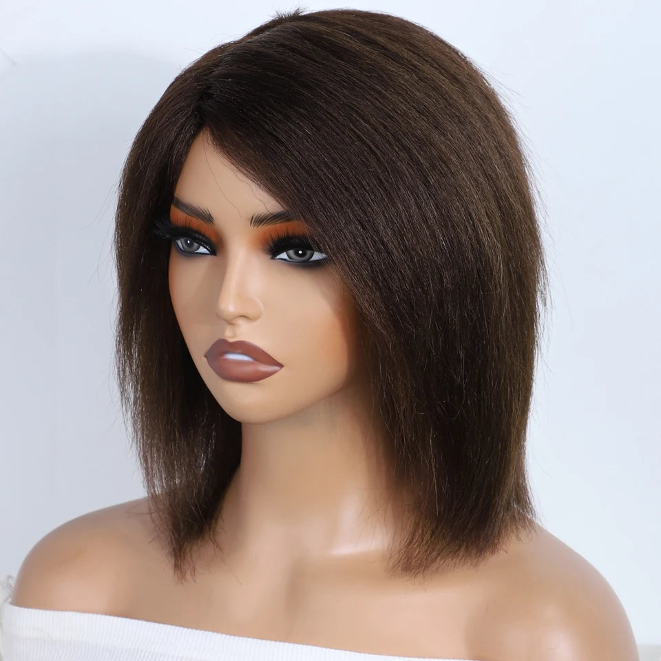 Short Kinky Straight Bob Glueless - Ready to Wear