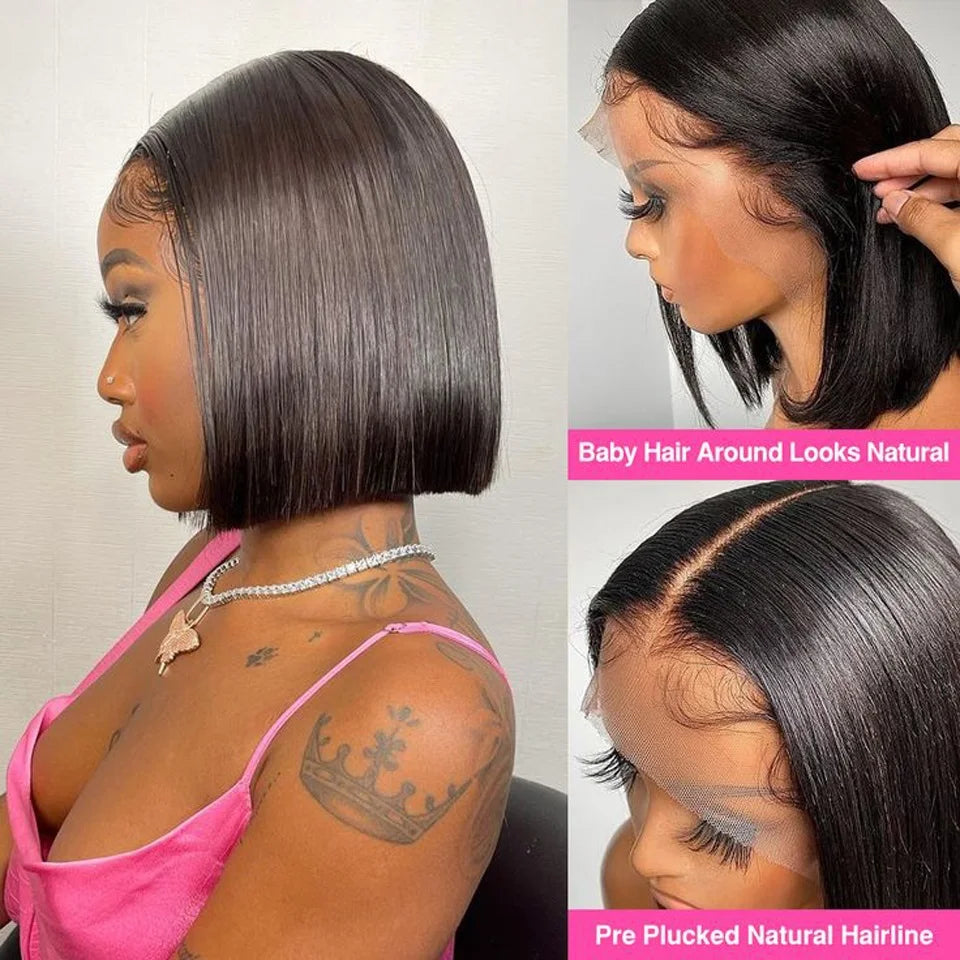 Short bob wig lace front with 13x4 Frontal