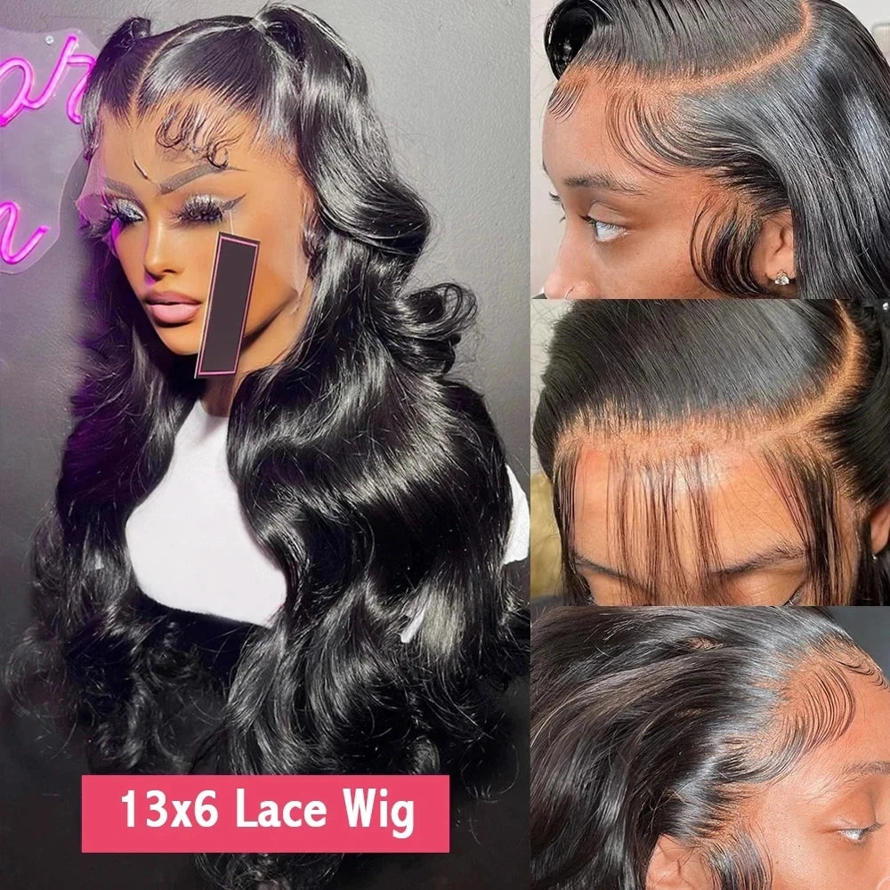 Body Wave 13x6 HD Lace Frontal Wig Brazilian 200% Glueless Wig Human Hair Wigs