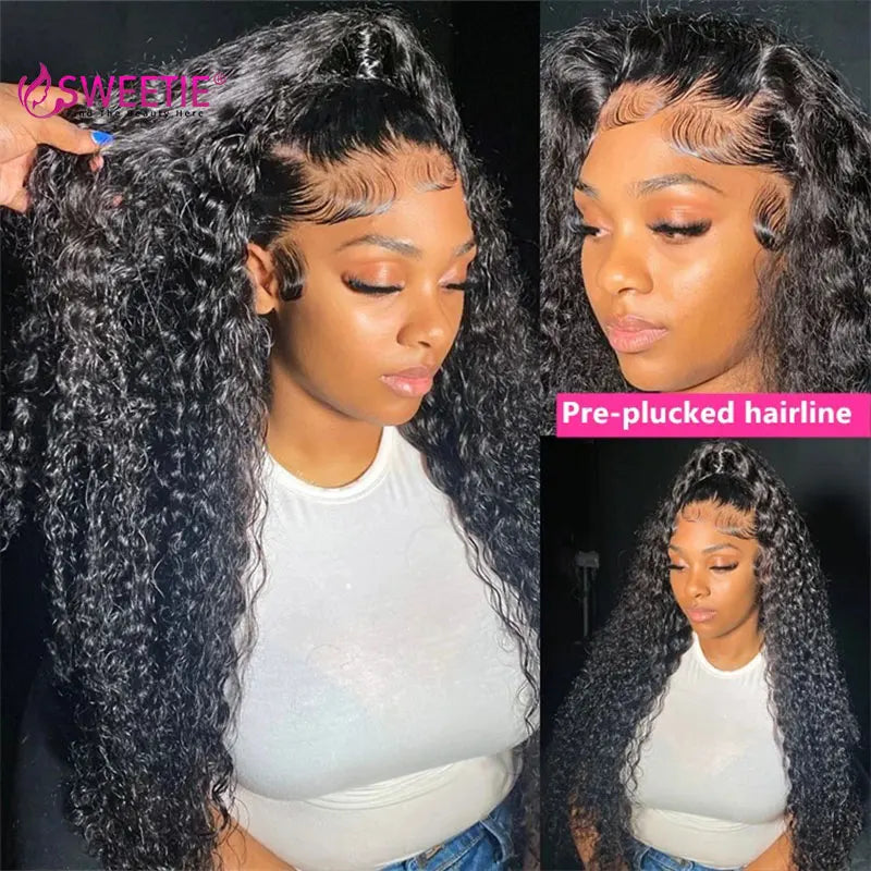 Deep Wave 13x6/13x4 HD Transparent Lace Front Human Hair Wigs Remy Human Hair 30 34inch Wet And Wavy Water Wave Frontal Wig