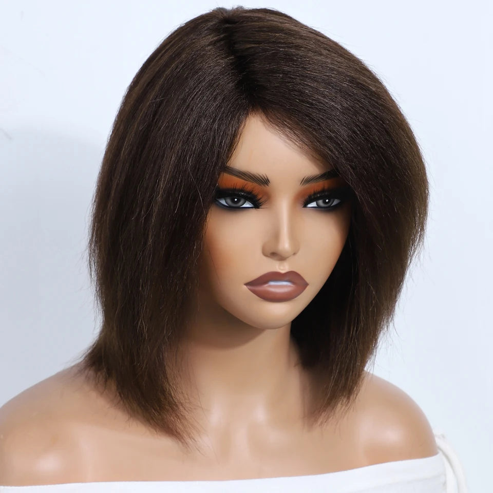 Short Kinky Straight Bob Glueless - Ready to Wear