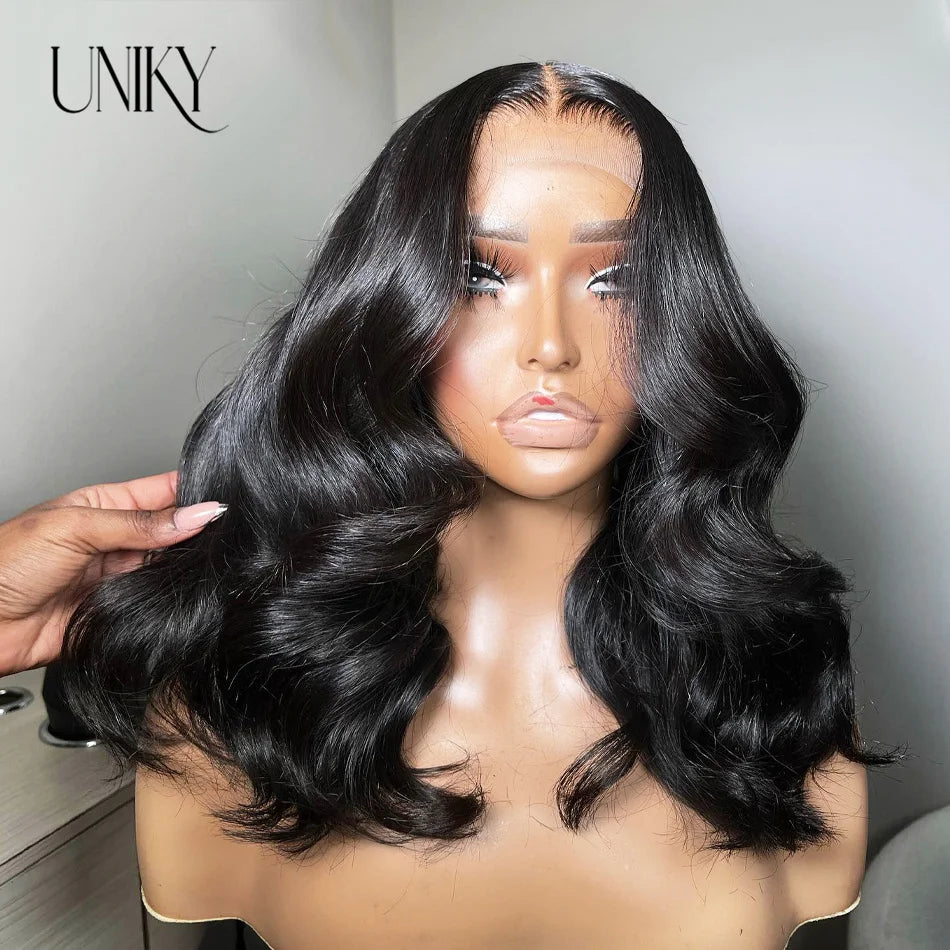 Body Wave 4x4 Transparent Lace Front Bob Wig 13x4 Human Hair Wigs