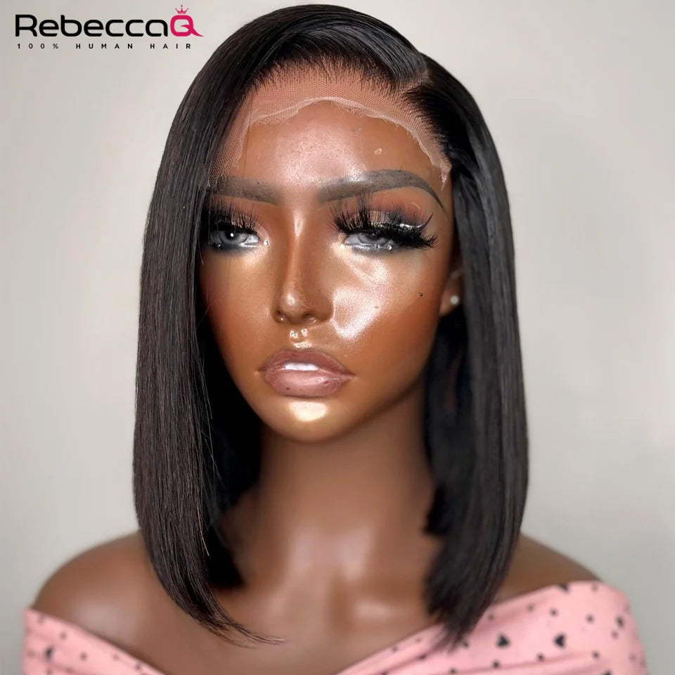 Bone Straight Bob Wig with Lace Frontal