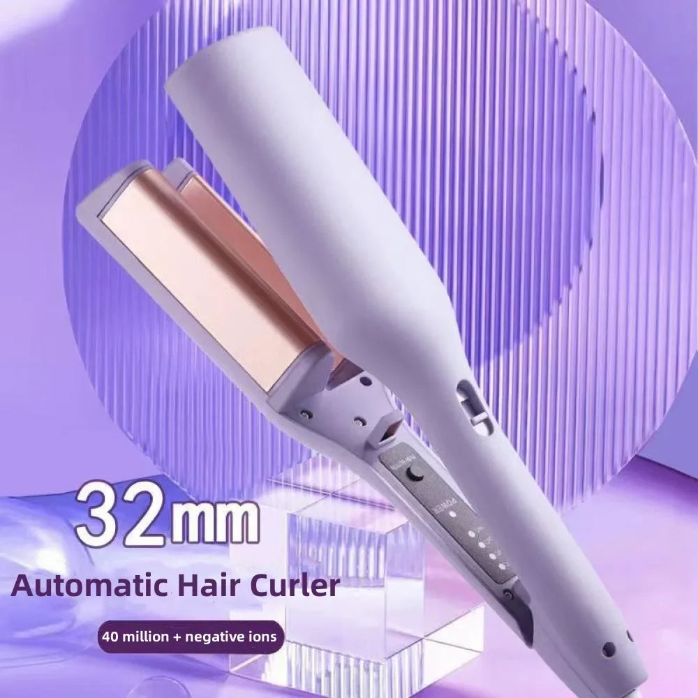 Hair Curling Iron 32mm Deep Wave Hair Curler 4 Temperature Adjustable Fast Heating Crimping Iron Styler Wand for All Hair Style