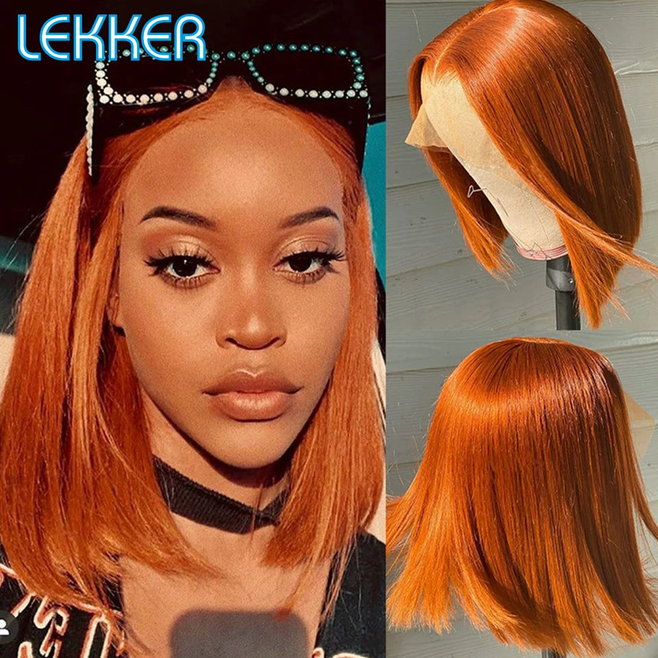 Brown Short Straight Bob  -  Chocolate Colored Lace Bob Wigs