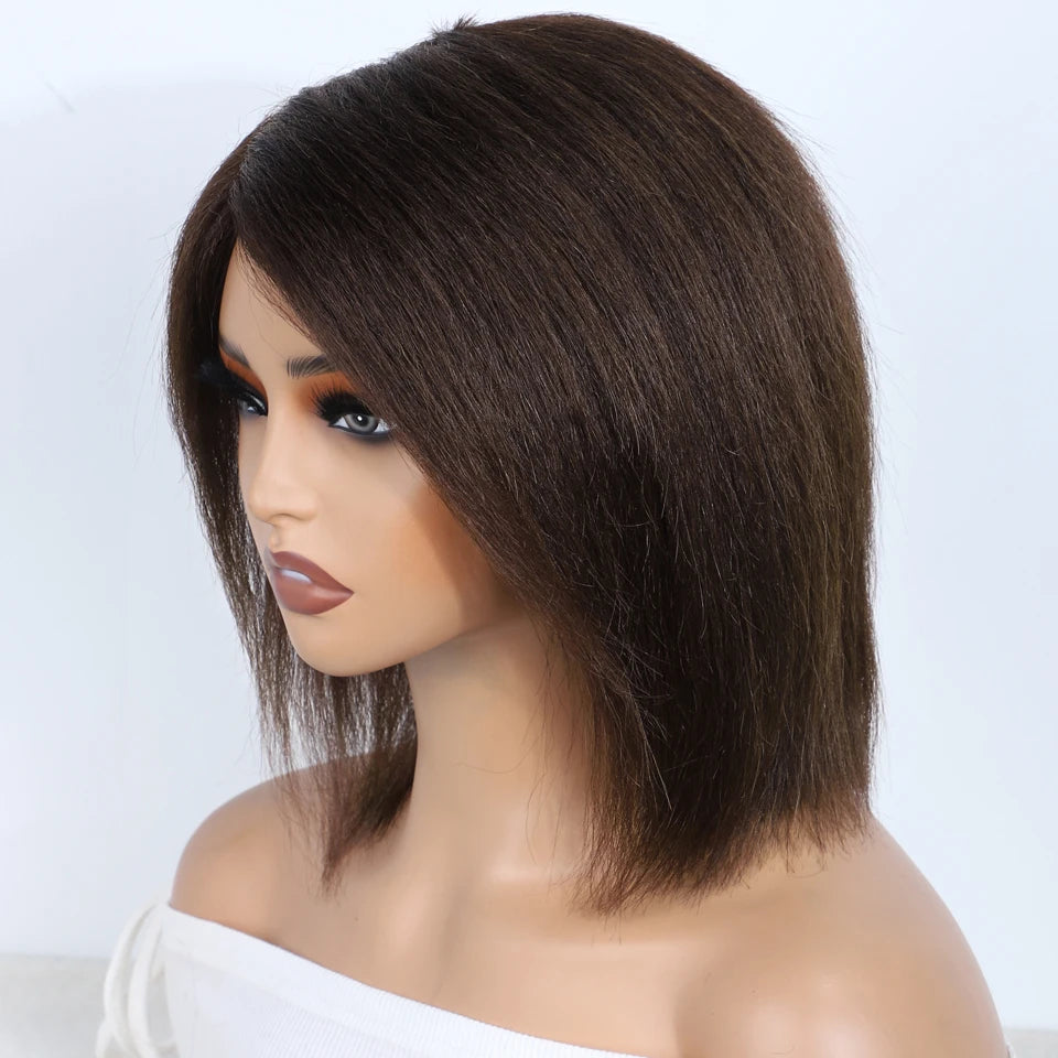 Short Kinky Straight Bob Glueless - Ready to Wear