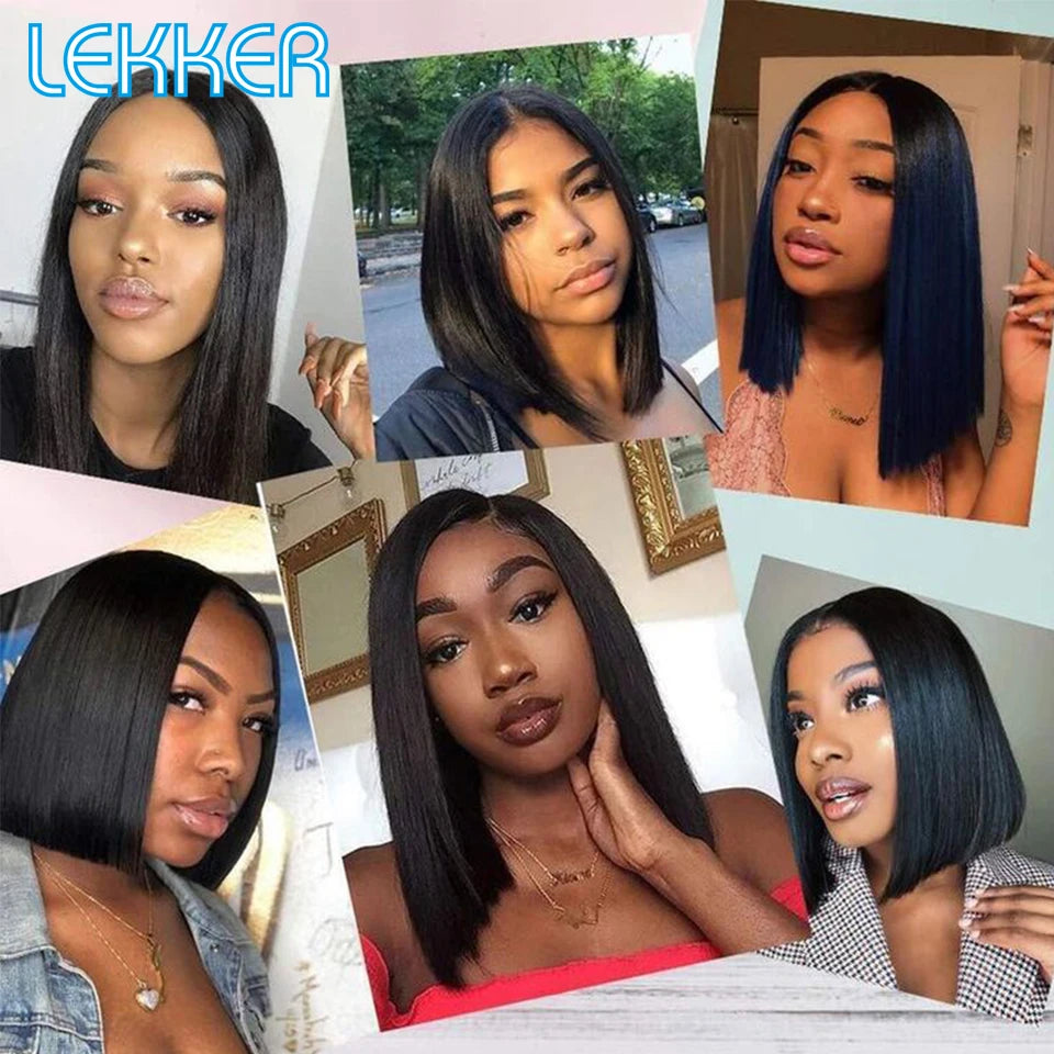 Brown Short Straight Bob  -  Chocolate Colored Lace Bob Wigs