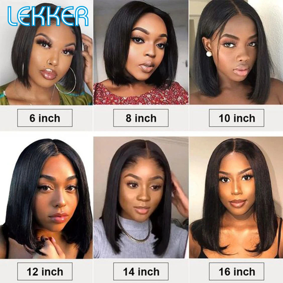 Brown Short Straight Bob  -  Chocolate Colored Lace Bob Wigs